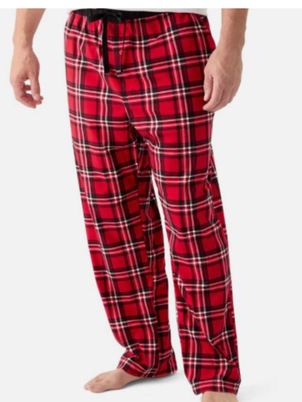 Nautica Men’s Red Plaid Lightweight Super Soft Fleece Pajama Pants Large